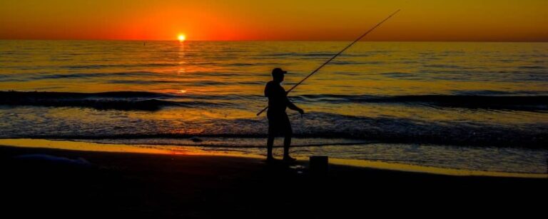 Surf fishing at night